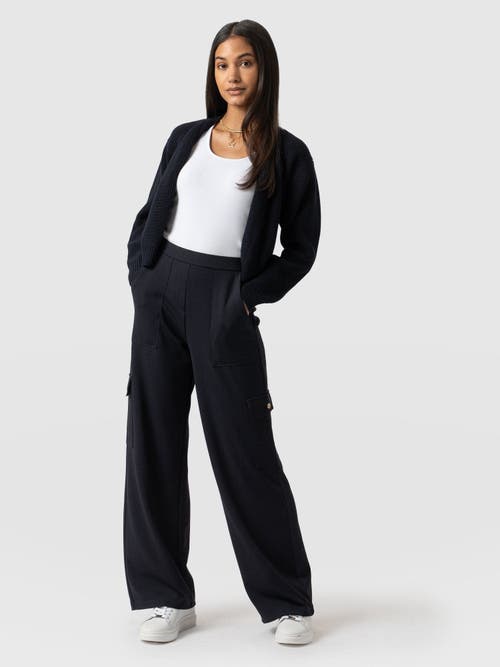 Saint + Sofia Cargo Chelsea Wide Leg Pant In Blue