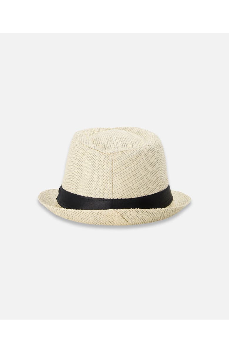 Deux par Deux Fedora-Style Straw Hat, Alternate, color, Straw Beige