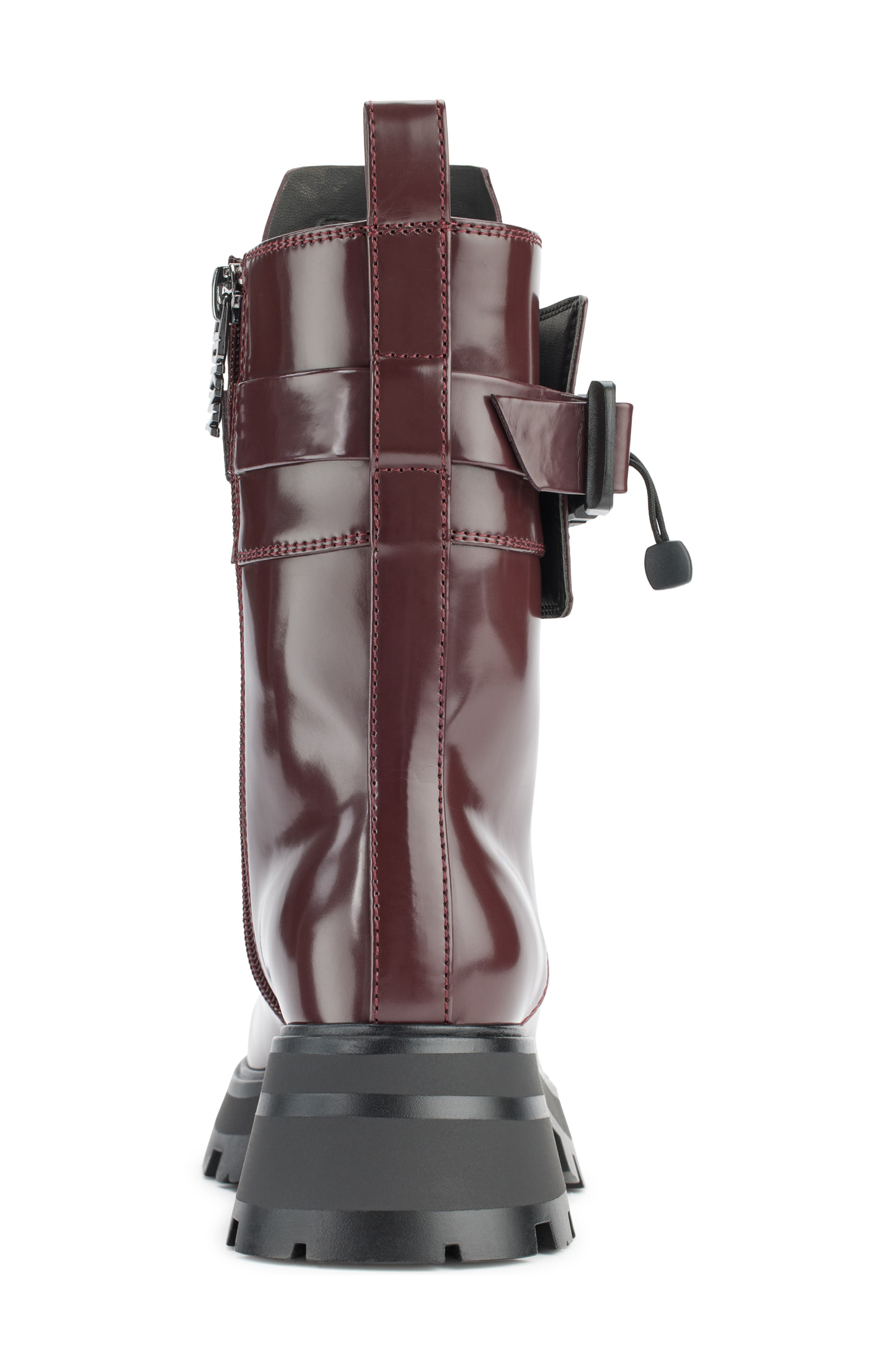 DKNY Lug Sole Combat Boot, Alternate, color, Bordeaux