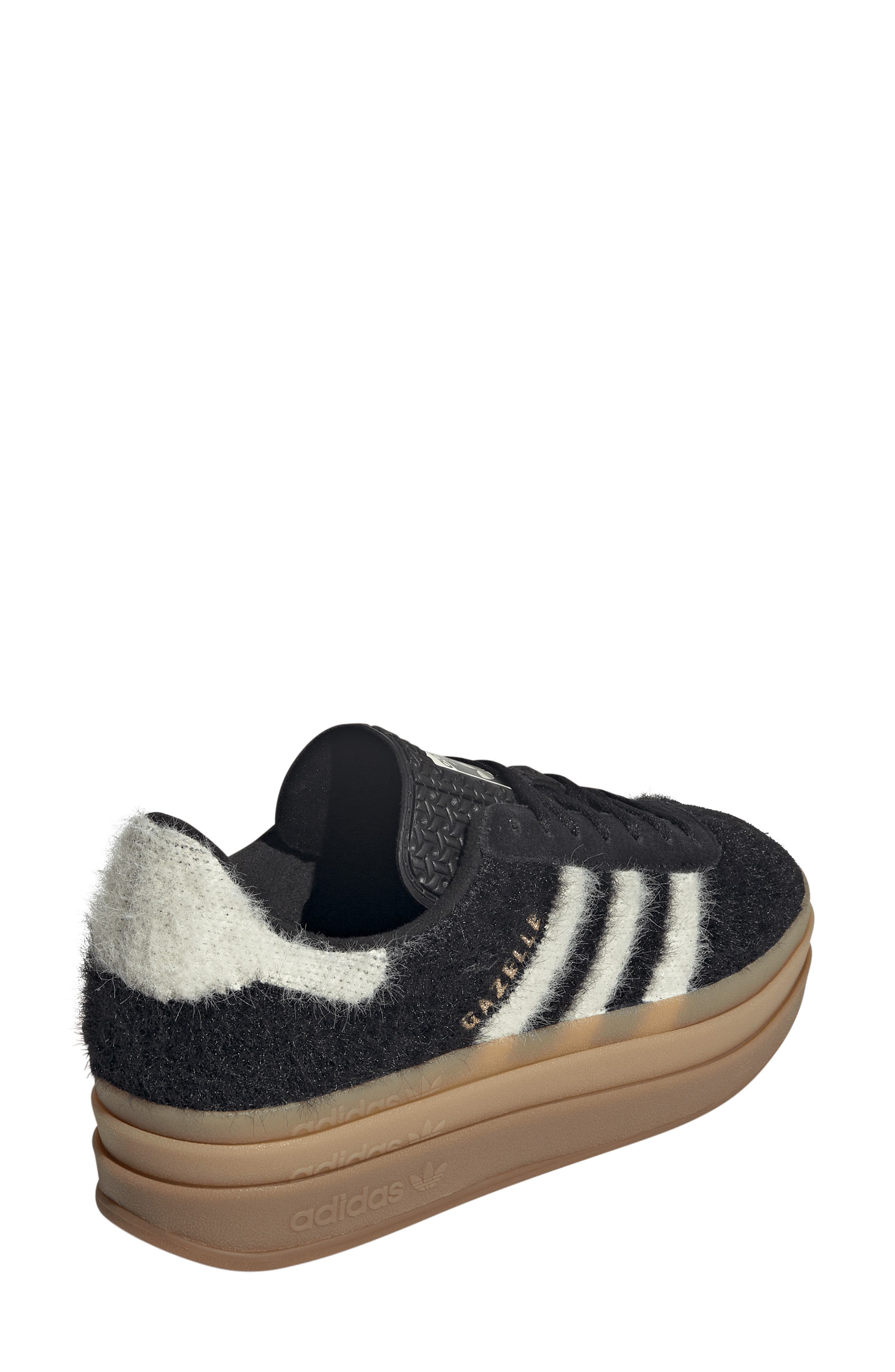 adidas Gazelle Bold Sneaker, Alternate, color, Black/ Cream White/ Gold