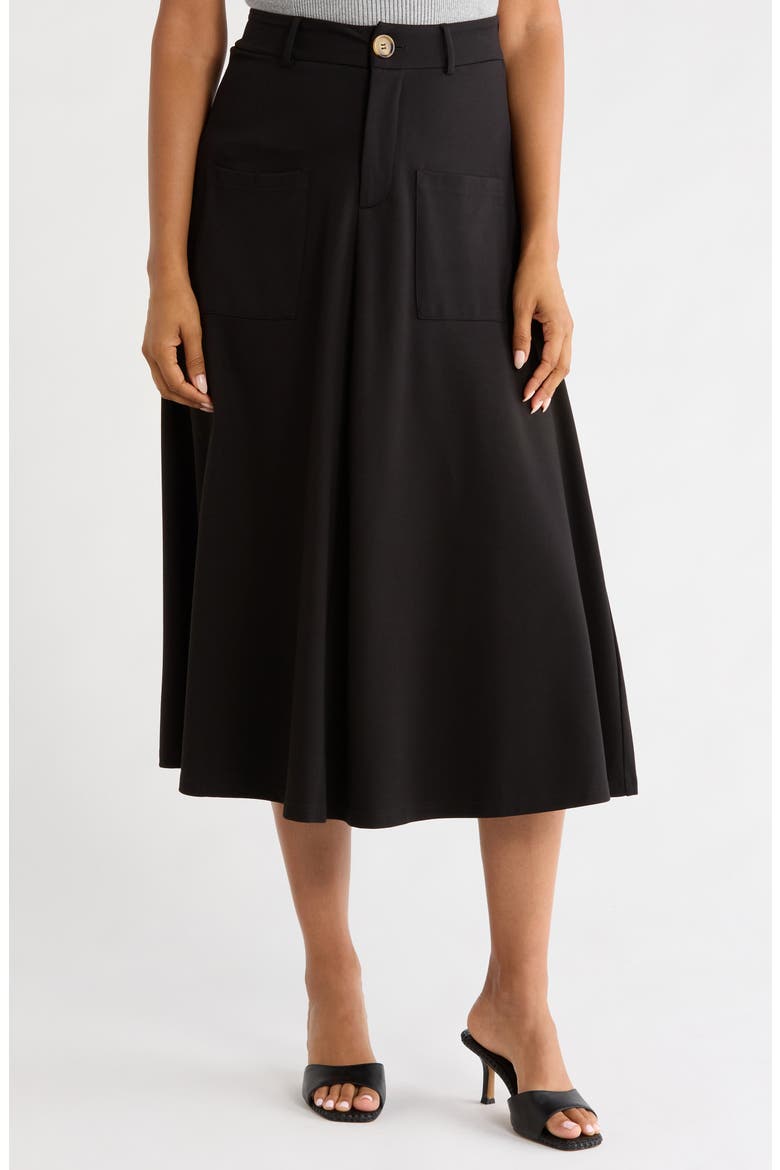 Front Pocket Maxi Skirt, Main, color, BLACK