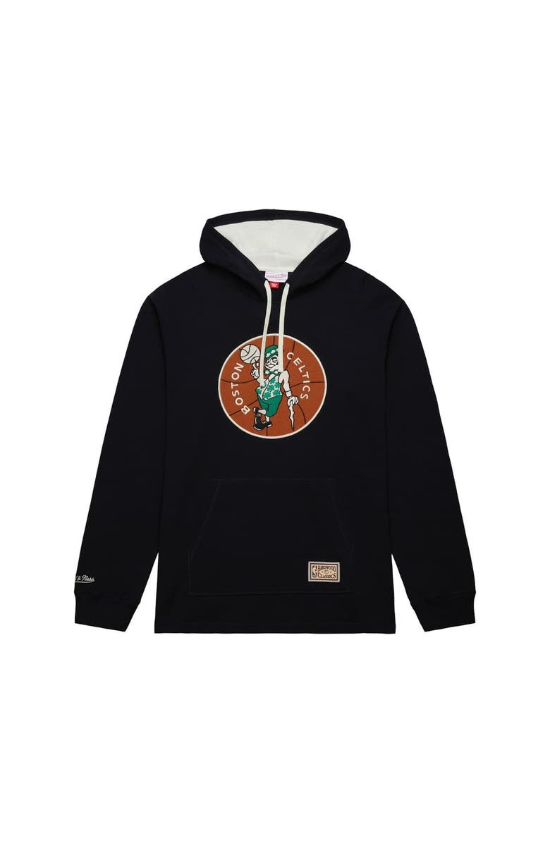 Mitchell & Ness Men's Mitchell & Ness Black Boston Celtics Hardwood Classics Lightweight Thermal Pullover Hoodie, Alternate, color,