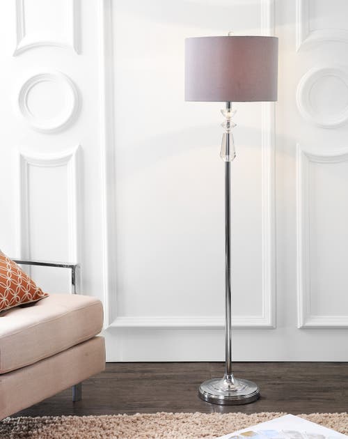 Jonathan Y Layla Crystal / Metal Led Floor Lamp In Clear/chrome