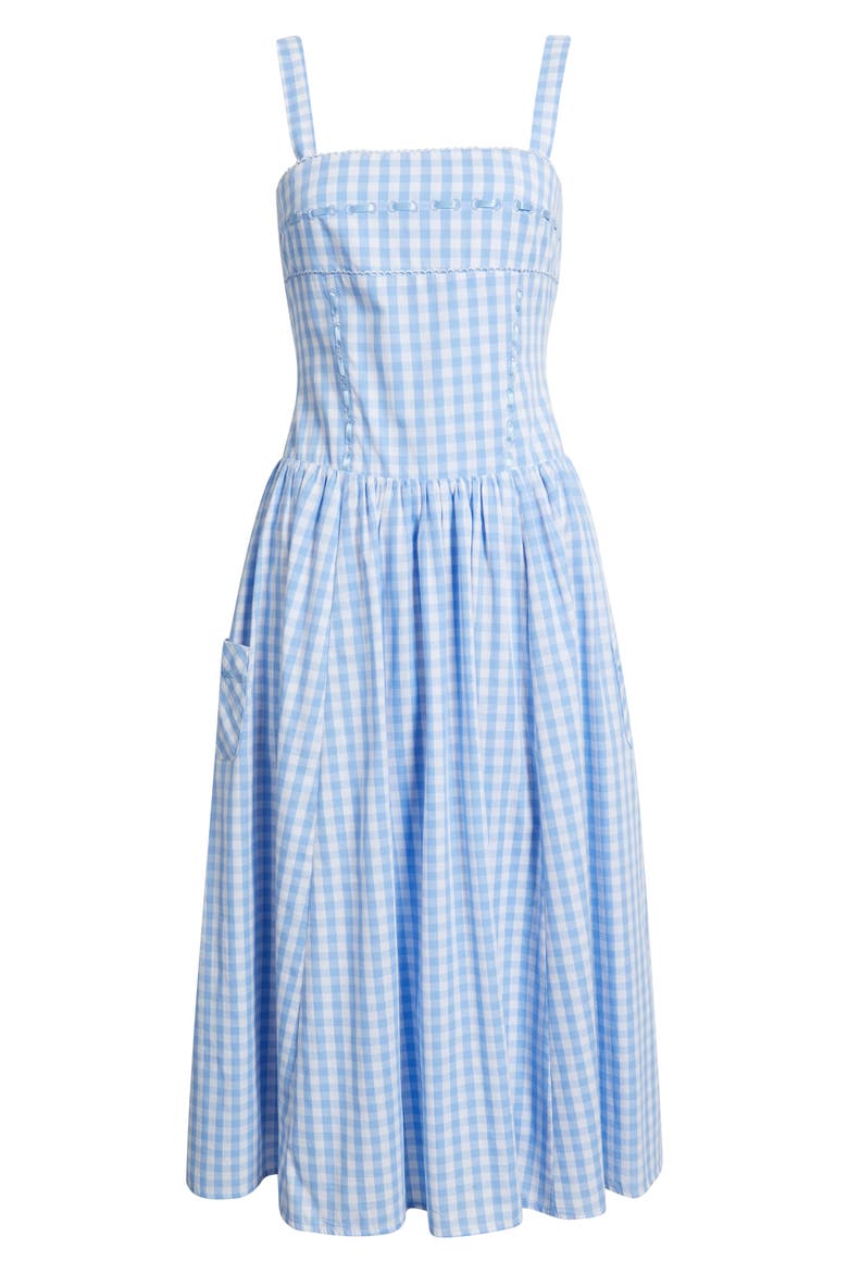 Cotton Gingham Dress, Alternate, color, LIGHT BLUE