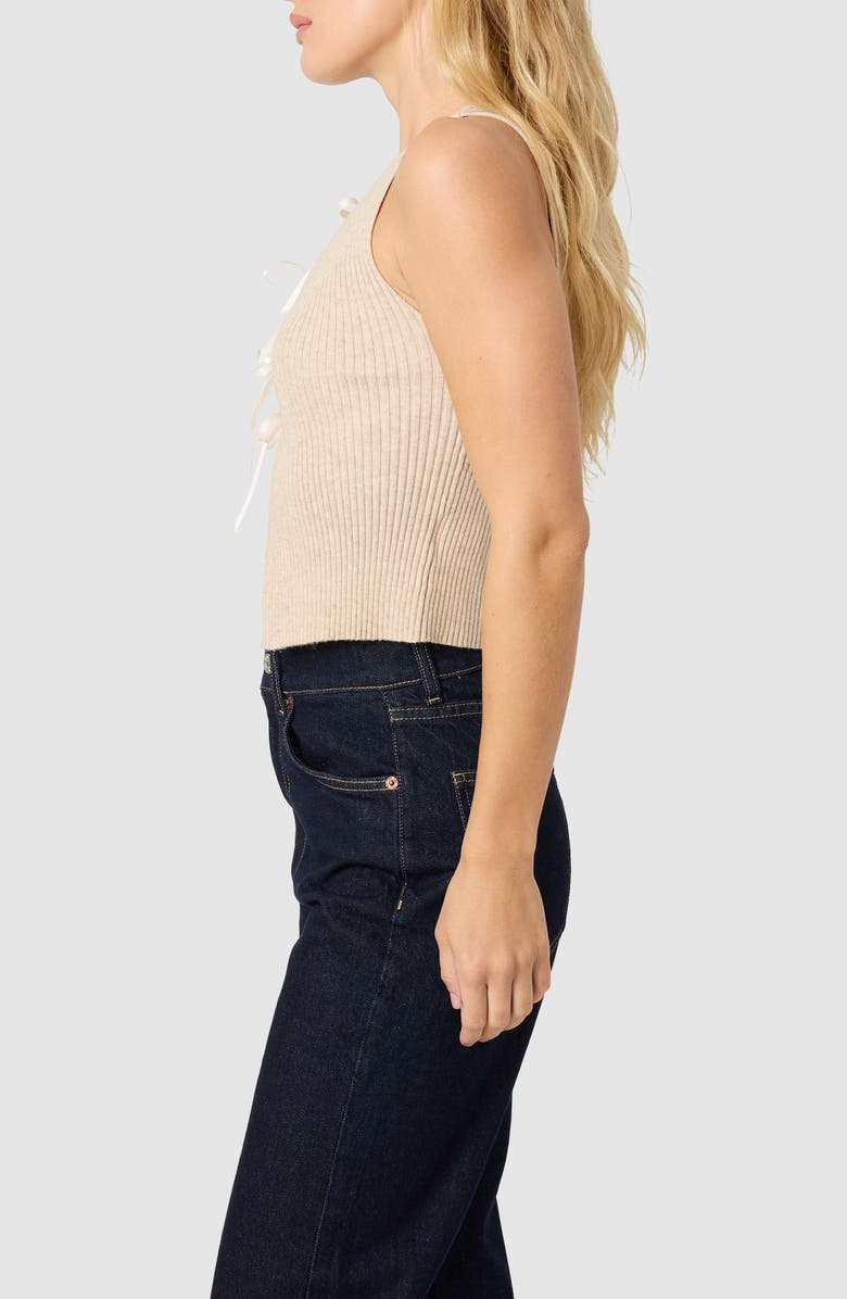 Lush Ribbow Bow Front Knit Tank Top, Alternate, color, Taupe