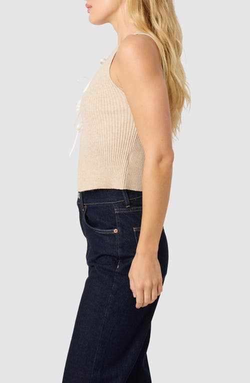 Lush Ribbow Bow Front Knit Tank Top In Blue