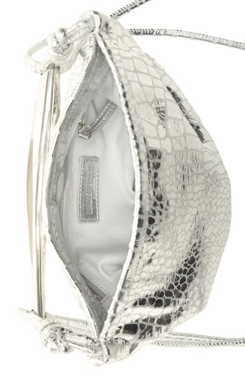 Walter Baker Hazel Mini Woven Leather Hobo In Silver