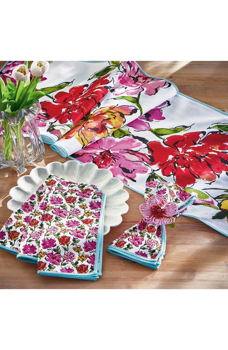 tag In Bloom Floral Napkin S/4 Multi Cotton Spring, Alternate, color, Pink