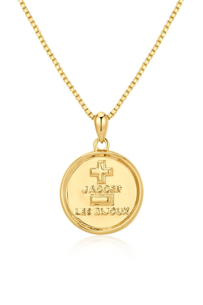 The I Love Jewelry Coin Pendant Necklace, Main, color, GOLD