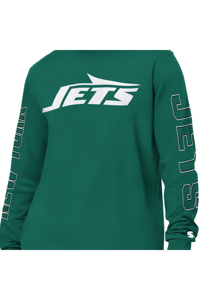 Men's Starter Green New York Jets Clutch Hit II Long-Sleeve T-Shirt, Alternate, color, Green