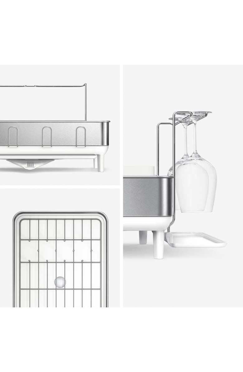 simplehuman Steel Frame Dish Rack, Alternate, color,