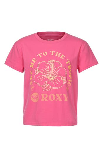 Roxy Kids' To The Tropics Graphic T-shirt In Pink