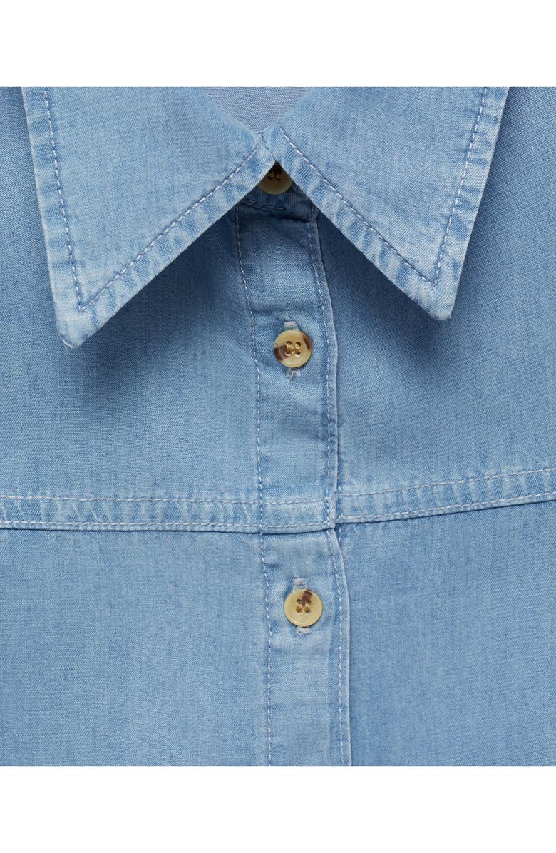 MANGO Tie Waist Sleeveless Shirtdress, Alternate, color, 