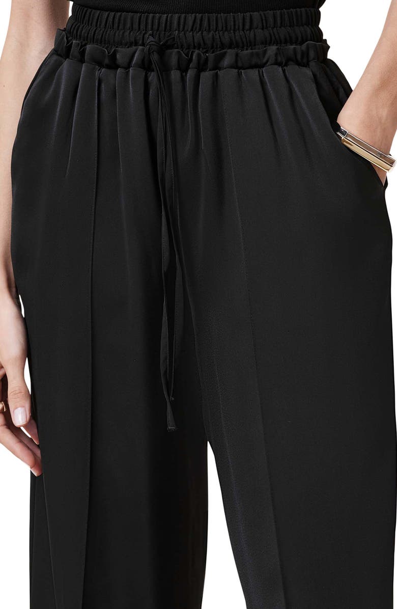 AllSaints Alba Wide Leg Satin Drawstring Pants, Alternate, color, 