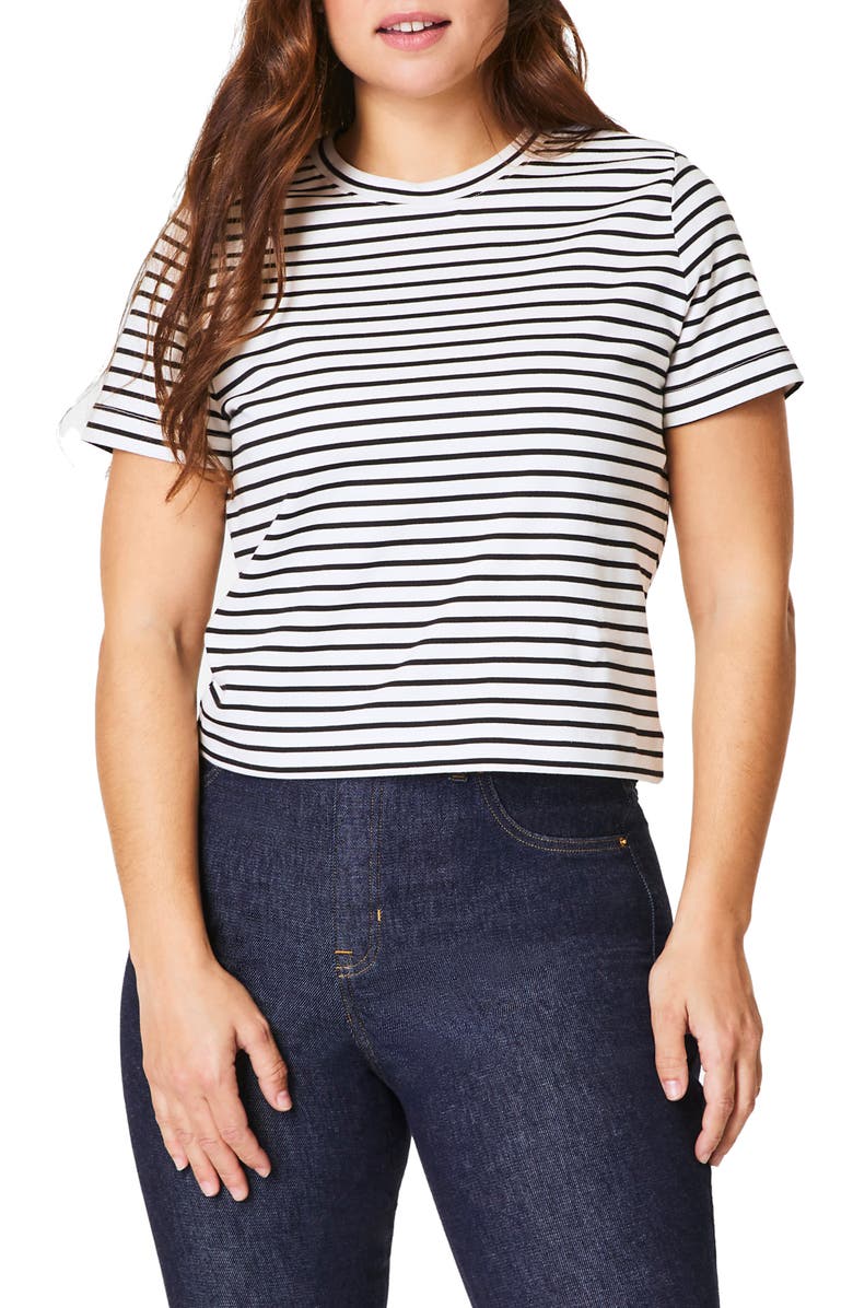 SPANX<sup>®</sup> Cool Cotton Stripe T-Shirt, Main, color,