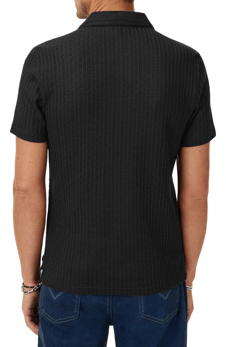 John Varvatos Grana Texture Polo, Alternate, color, Black