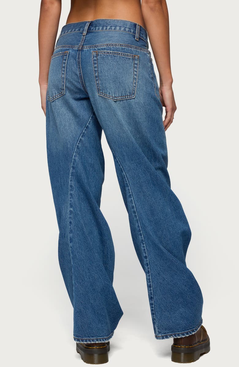EDIKTED Maiah Low Rise Barrel Jeans, Alternate, color, Blue-Washed