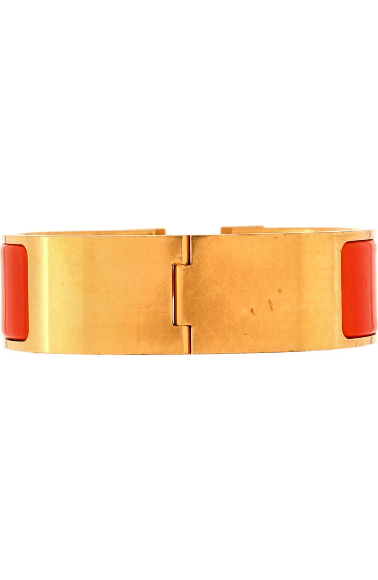 Pre-Owned Hermes Clic H Bracelet Enamel Wide, Alternate, color, Orange