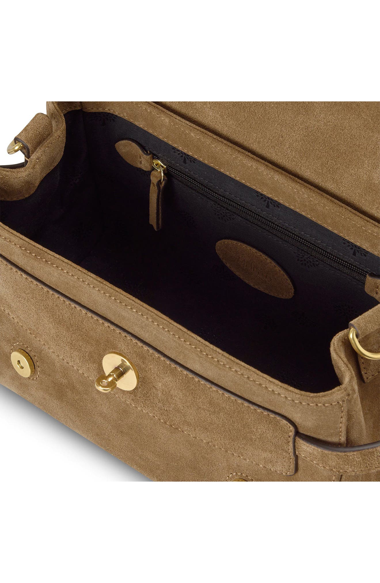 Mulberry Mini Alexa Suede Satchel, Alternate, color, Salcombe Sand