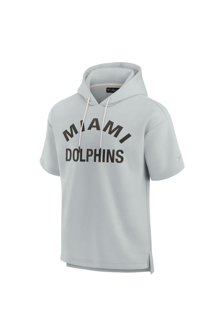 Unisex Fanatics Signature Gray Miami Dolphins Super Soft Fleece Short Sleeve Hoodie, Alternate, color, Gray