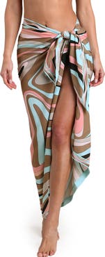L'AGENCE Abstract Swirl Cover-Up Maxi Skirt
