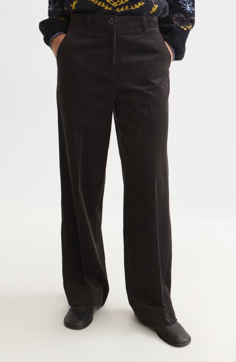 Cleo High Waist Wide Leg Corduroy Pants