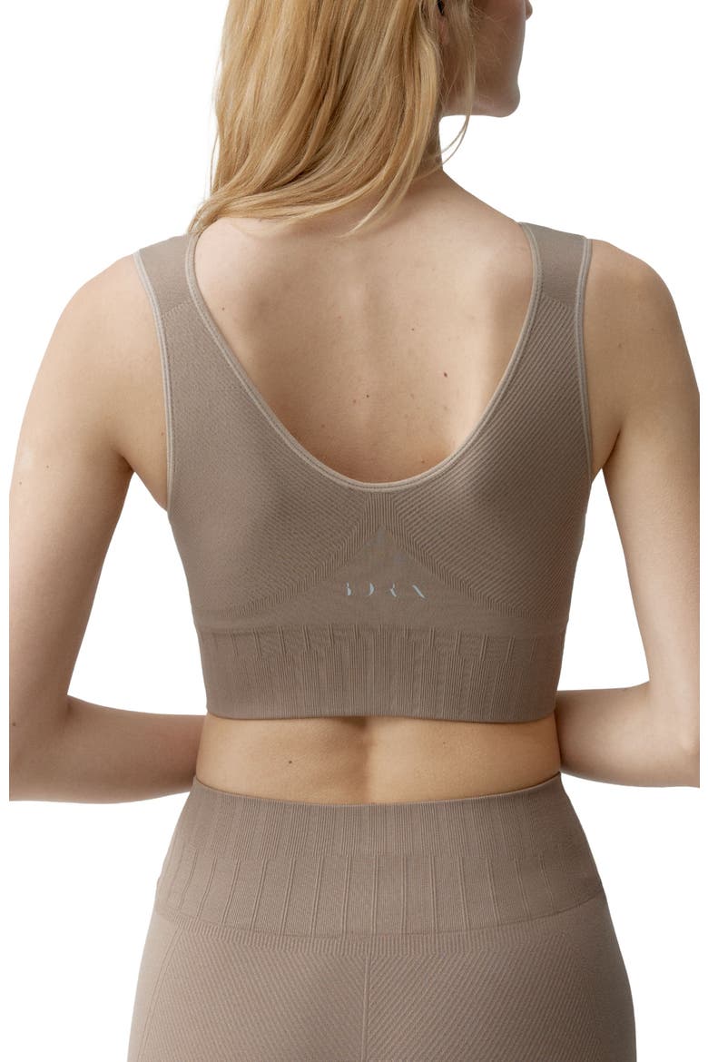 Annapurna Medium-Support Seamless Sports Top, Alternate, color, Taupe