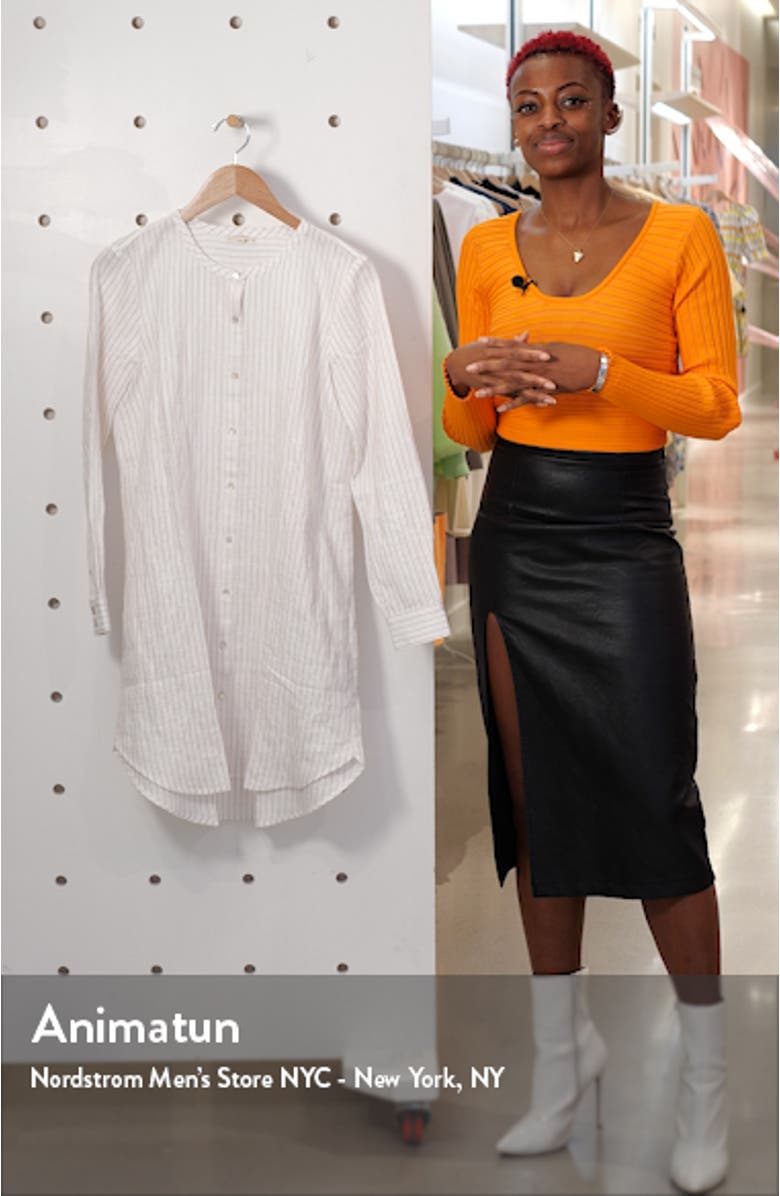 Round Neck Stripe Shirt Dress, sales video thumbnail