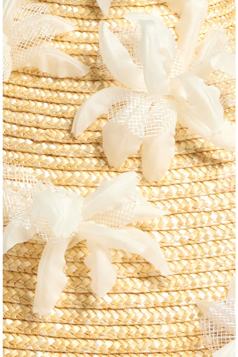 Hanford Floral Straw Cocktail Hat, Alternate, color, NATURAL/ WHITE