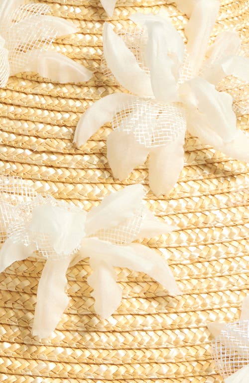 Gigi Burris Millinery Hanford Floral Straw Cocktail Hat In Natural/white