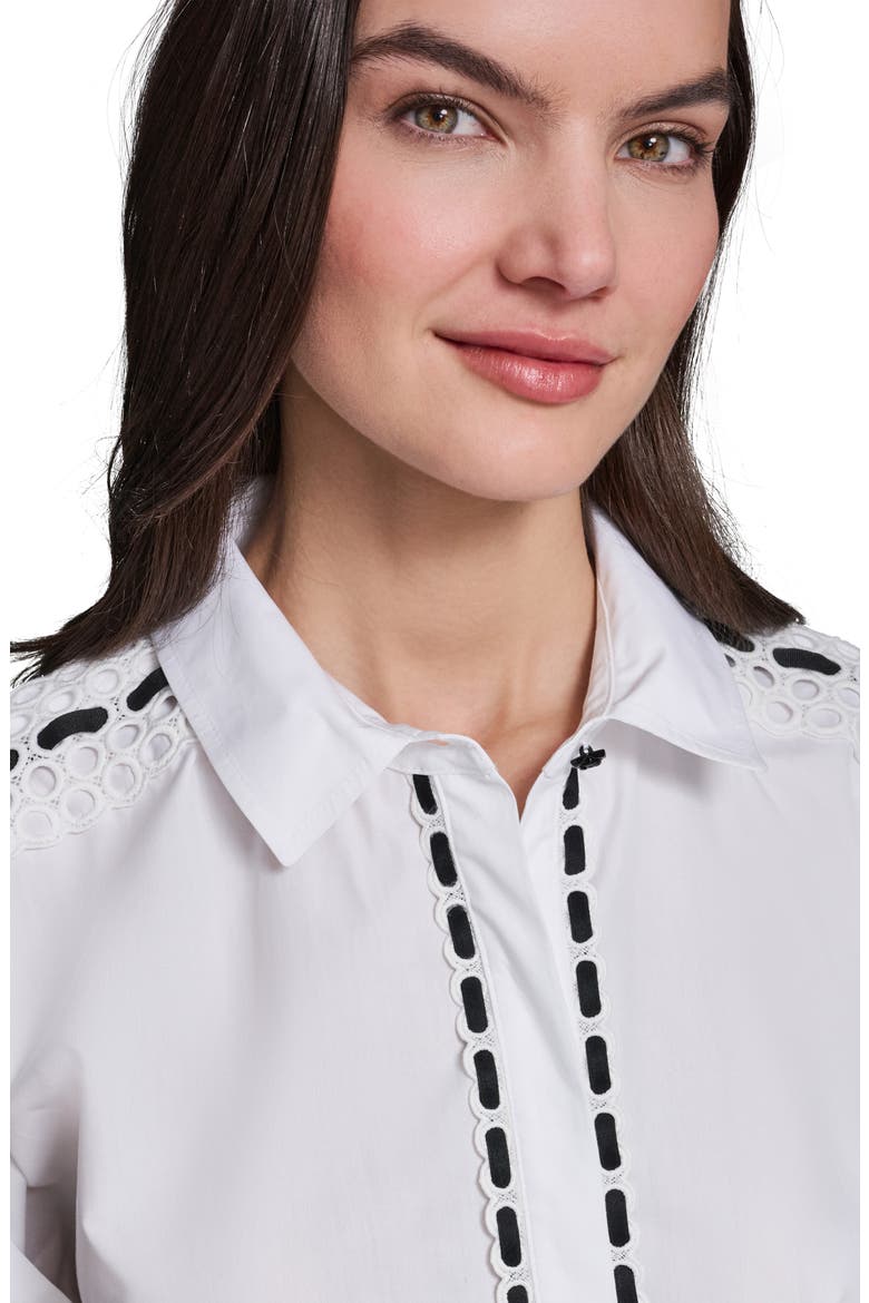Button-Up Eyelet Top, Alternate, color, WHITE