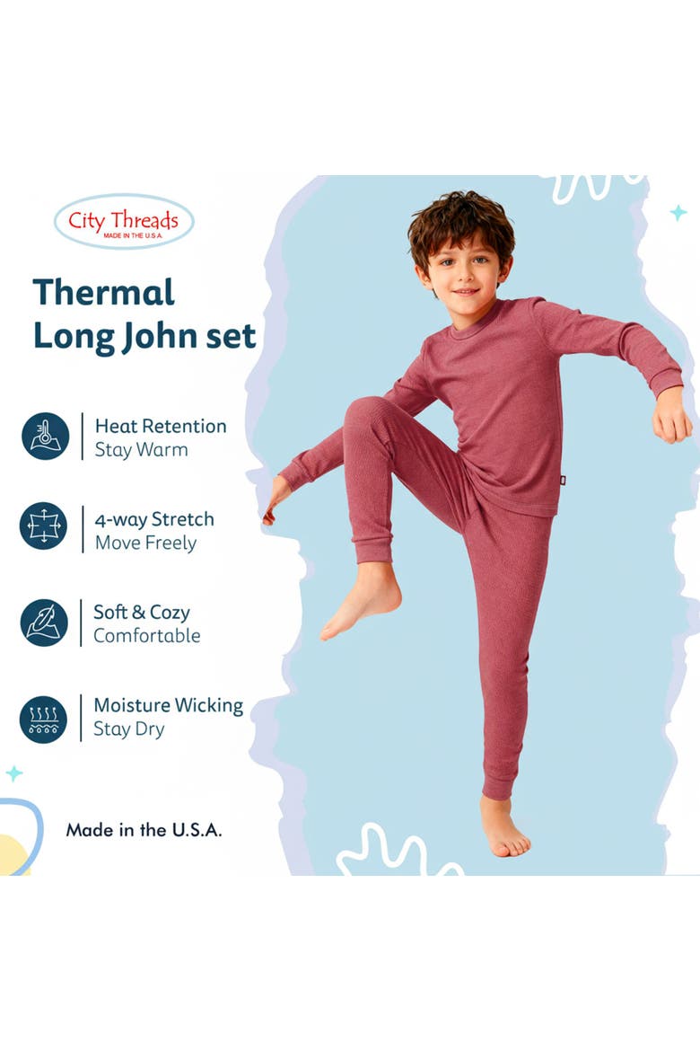 Baby Boys Soft & Cozy Thermal Long Johns 2-Piece Set, Alternate, color, Red