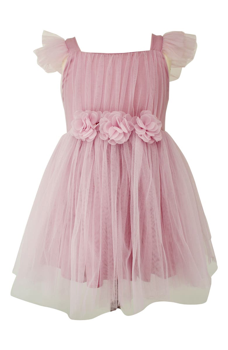 Popatu Flutter Sleeve Tulle Dress, Main, color,
