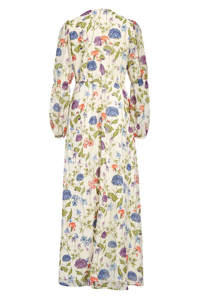 Floral Long Sleeve Maxi Dress, Alternate, color, WHITE GARDEN FLORAL