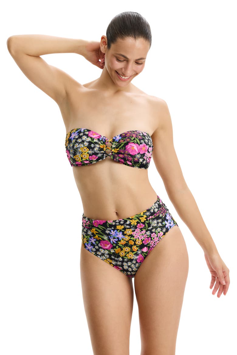 Havana Heat Bandeau Bikini Top, Alternate, color, Black