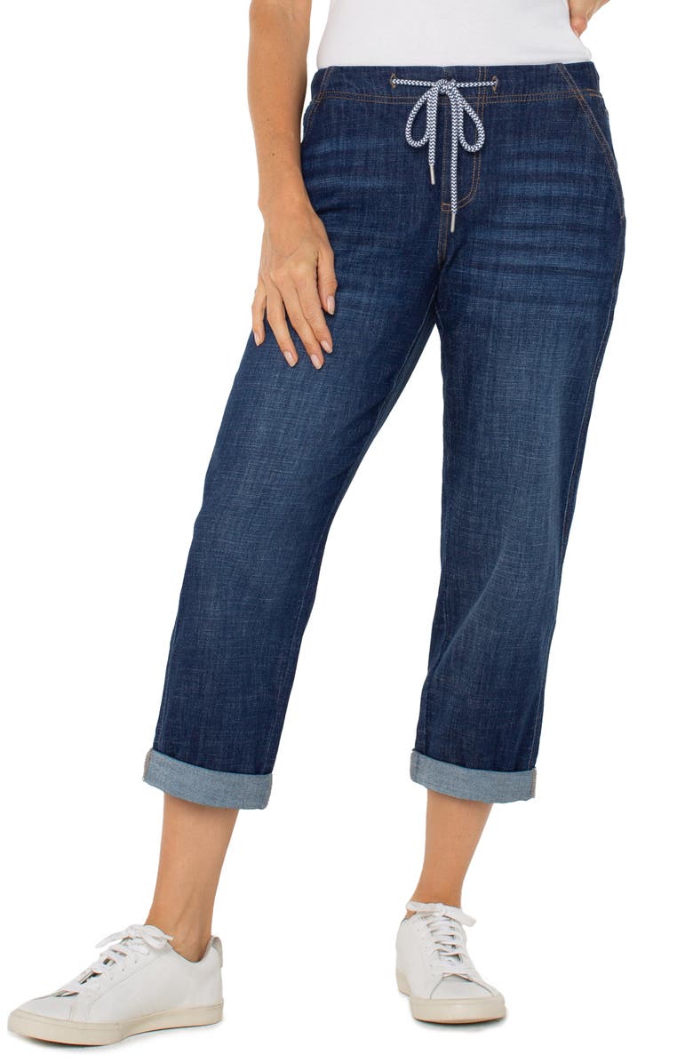 Liverpool Los Angeles The Rascal Drawstring Cuffed Pull-On Jeans, Alternate, color, 