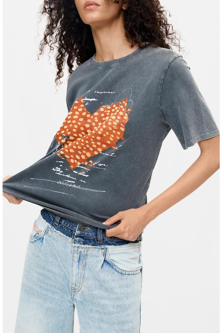 Heart Graphic Cotton T-Shirt, Main, color, BLACK