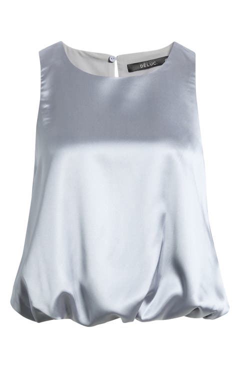 Leonard Crop Sleeveless Satin Top