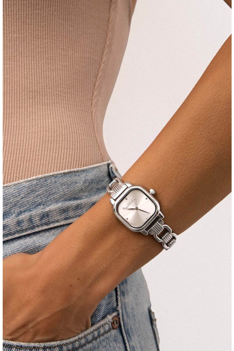 Classic Square Bracelet Watch, Alternate, color, SILVER