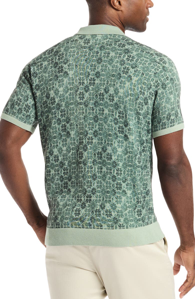 Robert Graham Johnny Collar Cotton Knit Polo, Alternate, color, Sage