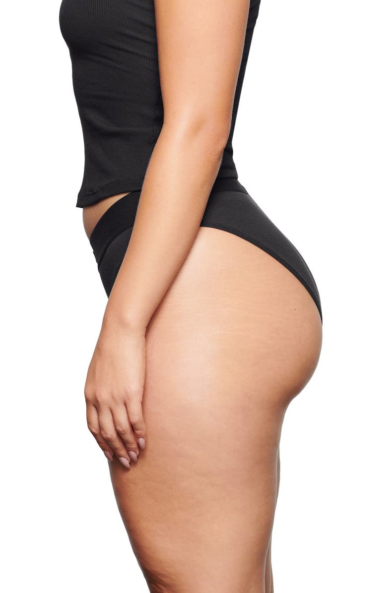 SKIMS Stretch Cotton Rib Mid Rise Briefs, Alternate, color, 