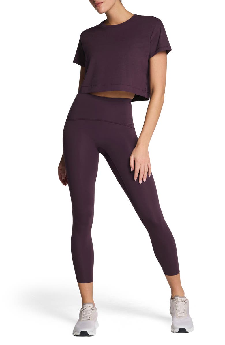 SPANX<sup>®</sup> Supernaturals Crop T-Shirt, Alternate, color, Blackberry