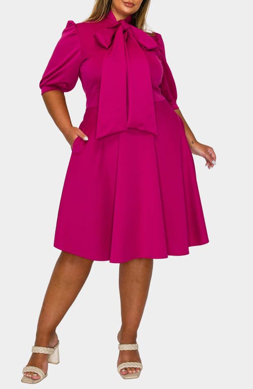L I V D Carina Donna Fit & Flare Midi Dress In Purple