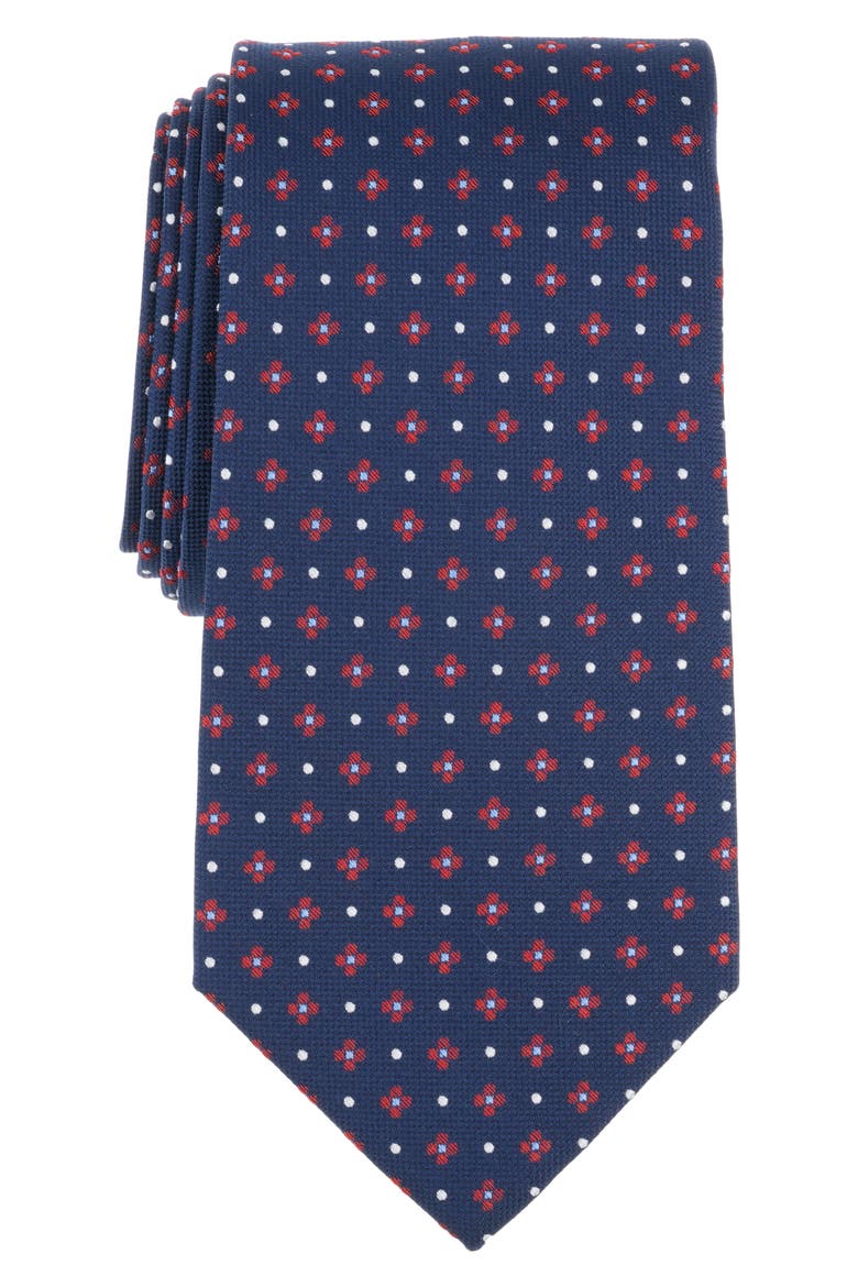 Floral Dot Silk Blend Tie, Main, color, BLUE
