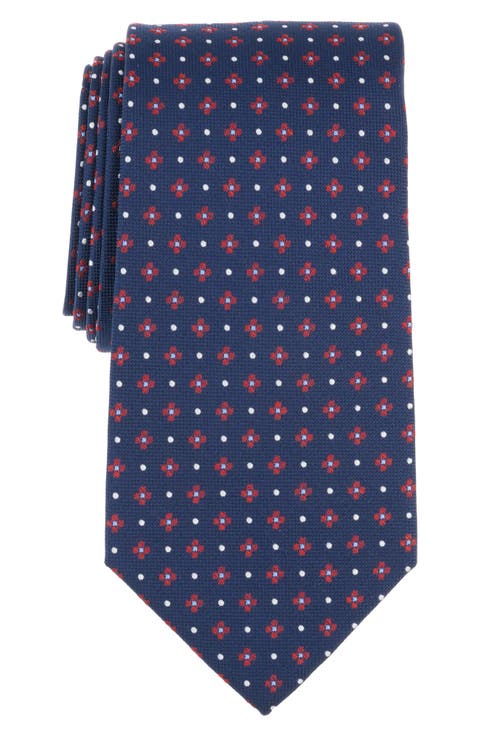 Floral Dot Silk Blend Tie