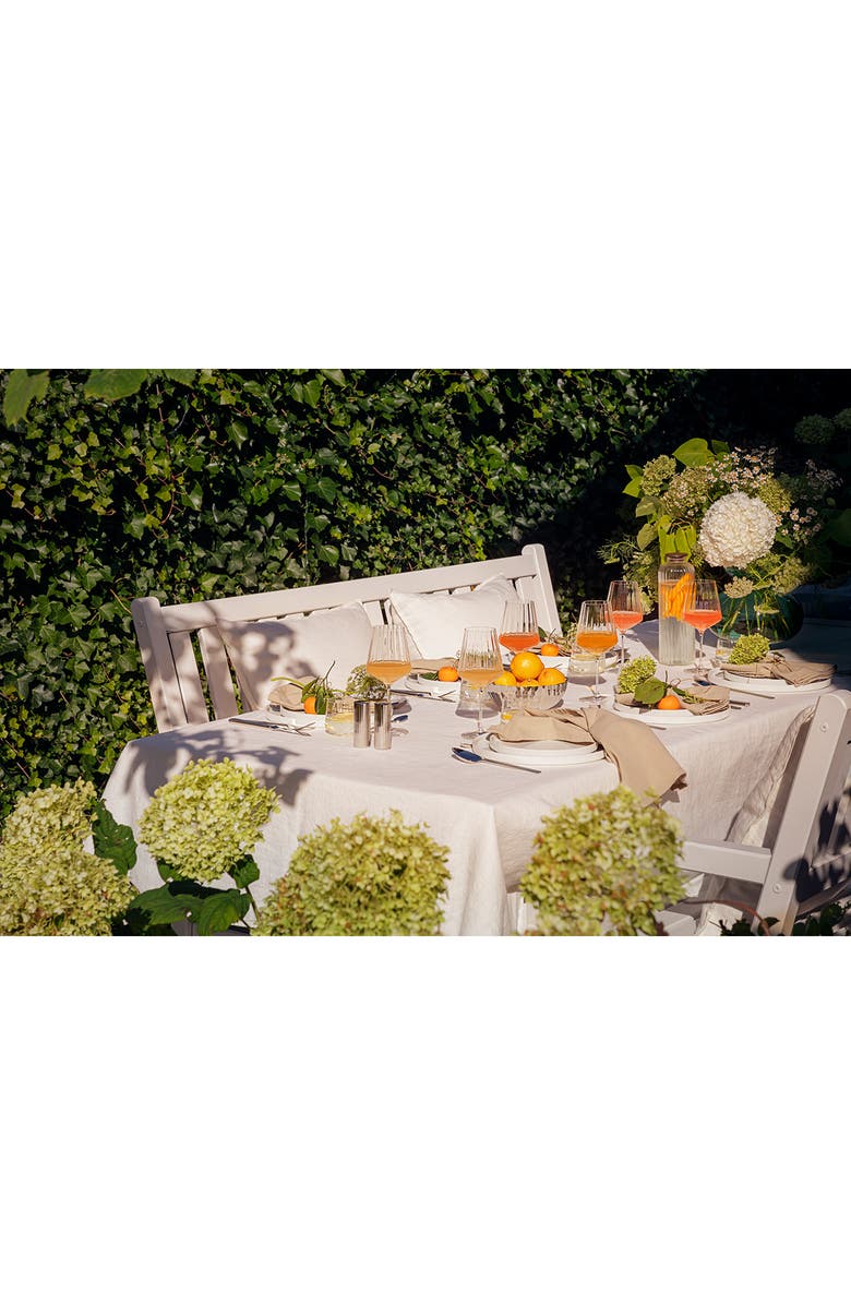 Georg Jensen Set of 6 Bern Crystal White Wine Glasses, Alternate, color, Clear