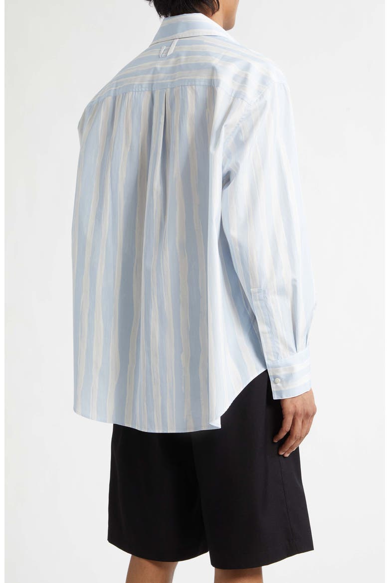 La Chemise Camargue Cotton Button-Up Shirt, Alternate, color, BLUE BEIGE GOUACHE PRINT