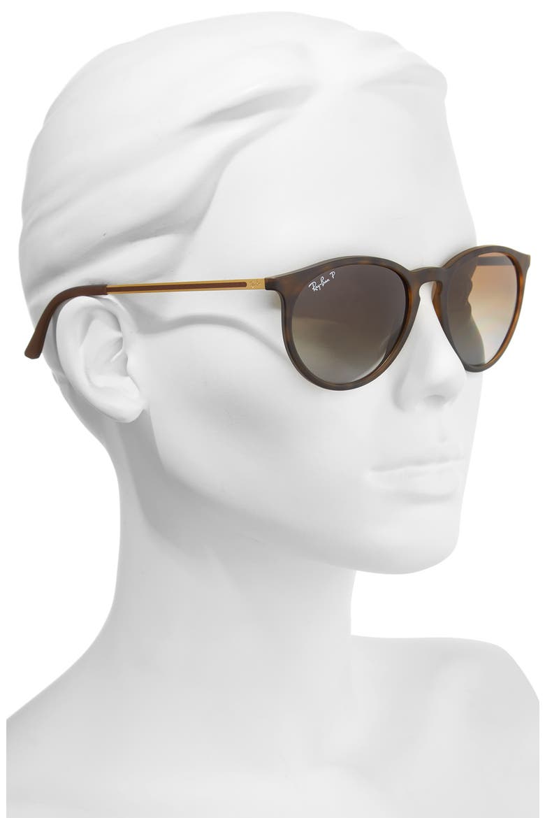53mm Polarized Round Sunglasses, Alternate, color, BROWN/ GREY POLAR