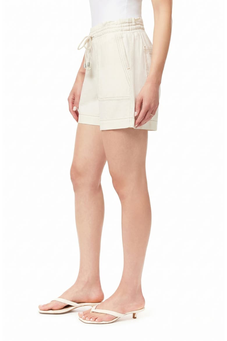 Trapunto Stitched Pocket Pull-On Shorts, Alternate, color, NATURAL