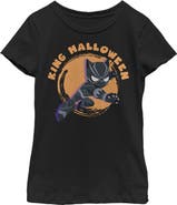 Marvel Girl's Marvel Animated Black Panther King Halloween  Graphic T-Shirt